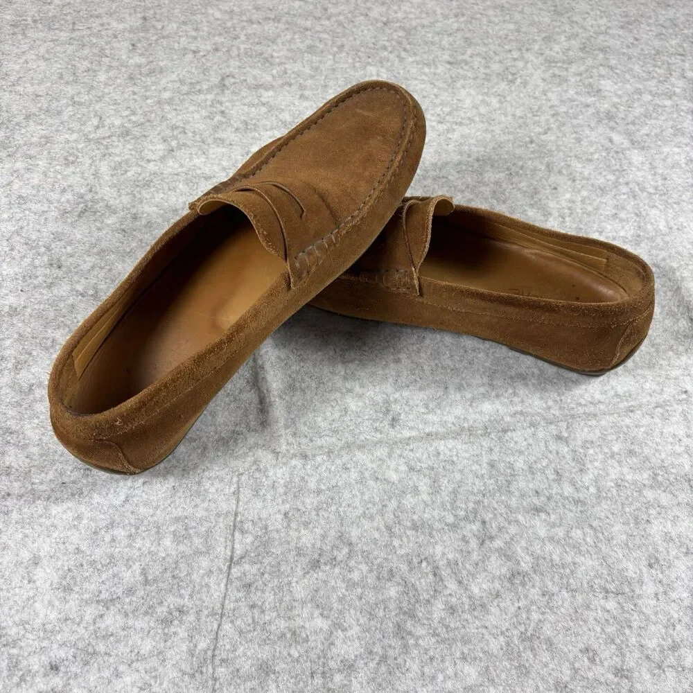 Luca Del Forte Men's Size 42 Suede Chestnut Penny Loafers 10046 Portugal EUC